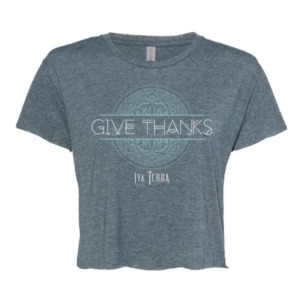 Women's Give Thanks Crop Tee (Htr Grey) [XL Only]